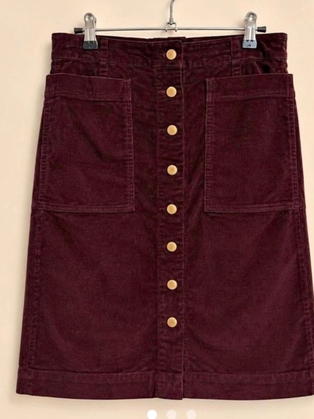 Sonoma Button-Front Sonoma Skirt in Burgundy